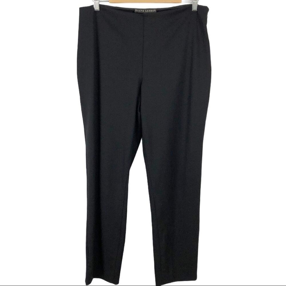 Ralph Lauren Black Label Pants Black Side Zipper Wool Work Office Classic 12